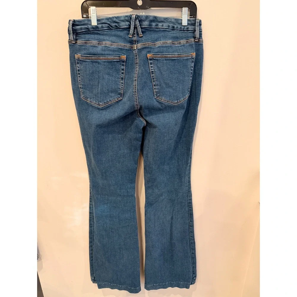 Good American Good‎ Legs Flare Jeans Blue High Rise Size 14/32 GLF873TE
